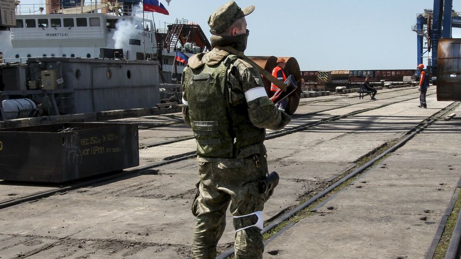 Port w okupowanym przez Rosjan Mariupolu