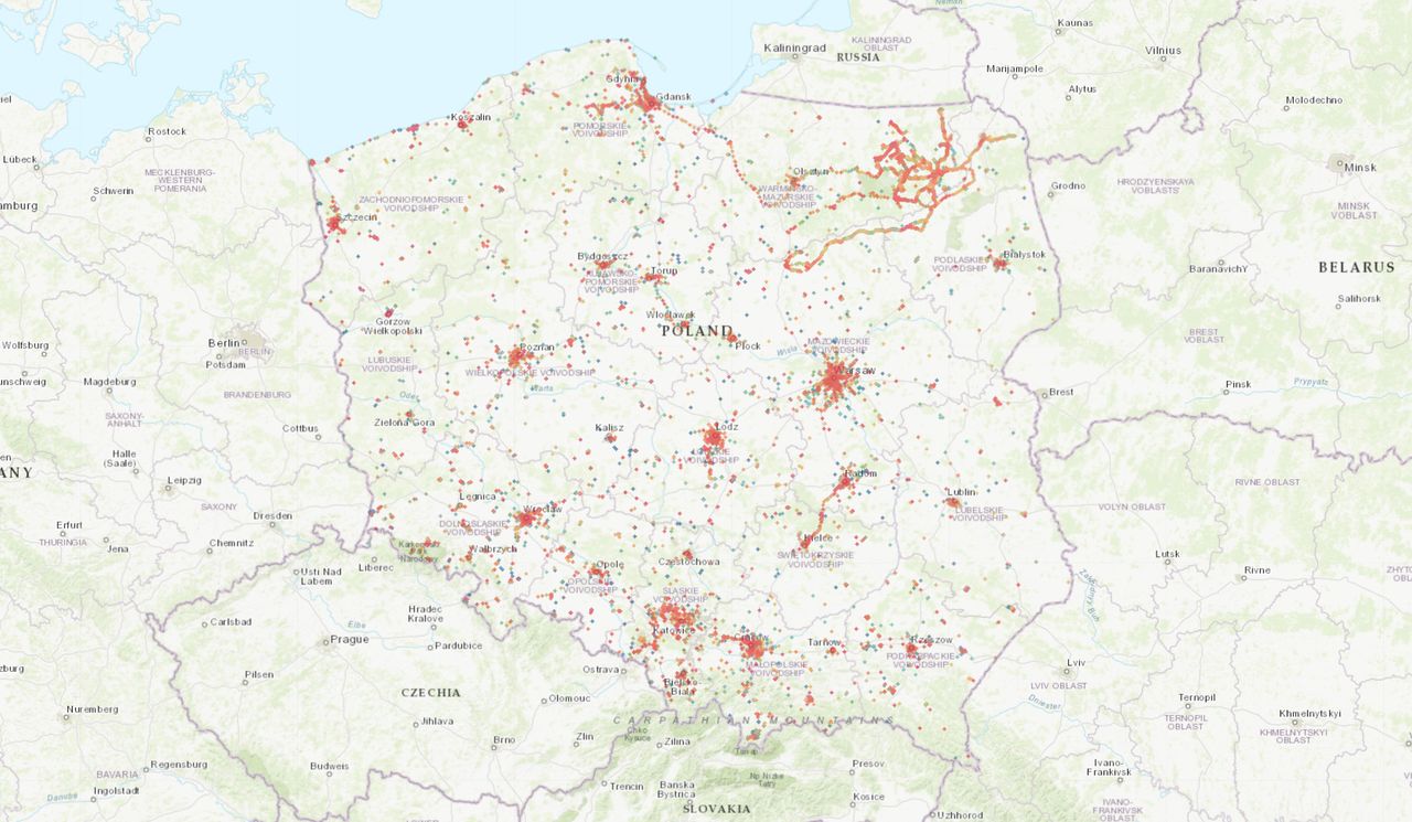 Mapa prędkości internetu