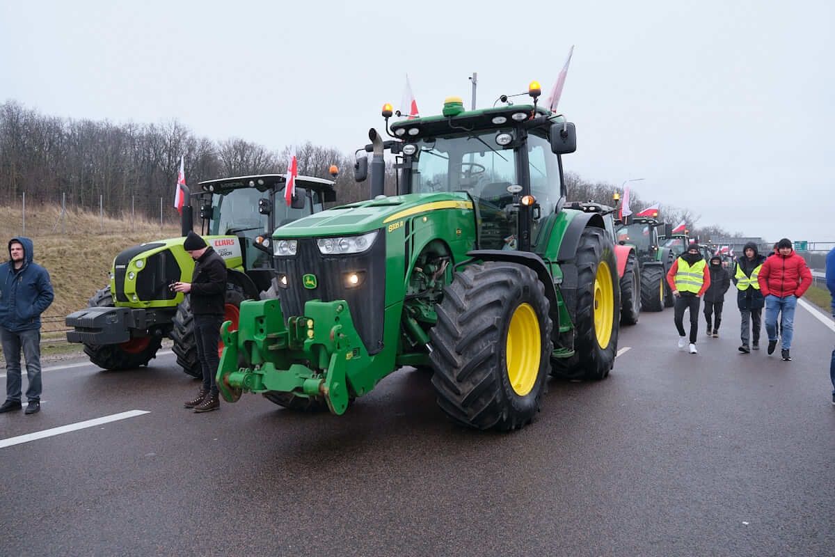 Protest rolników na obwodnicy Lublina - węzeł Lublin Węglin