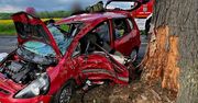 Złoty Stok: 10 minut po mandacie rozbił auto na drzewie
