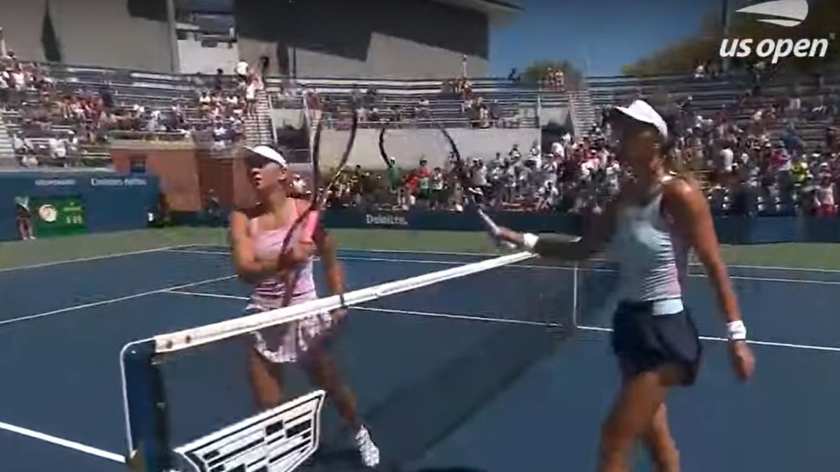 Marta Kostiuk i Wiktoria Azarenka po meczu US Open