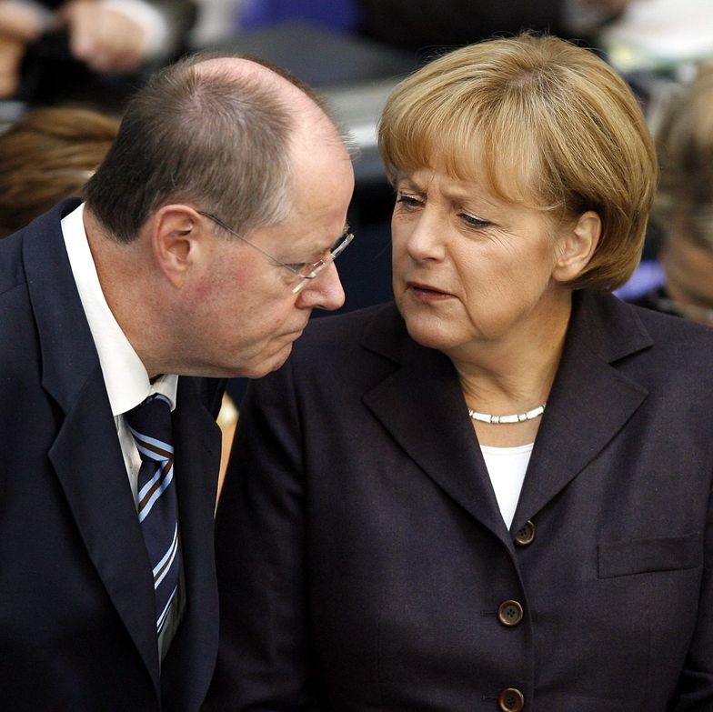 Peer Steinbrueck i Angela Merkel