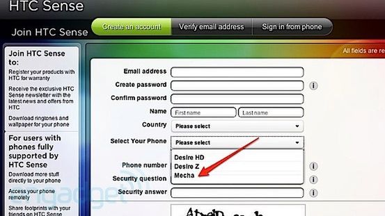 HTC Mecha pojawił się na stronie HTC Sense 1