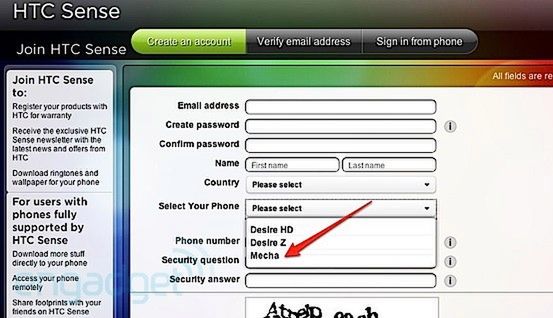 HTC Mecha pojawił się na stronie HTC Sense