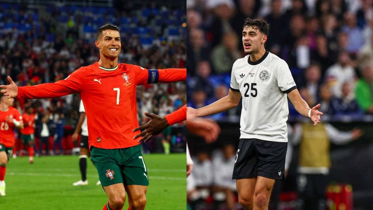 PAP/EPA / ANNA SZILAGYI / Na zdjęciu: Aleksandar Pavlović i Cristiano Ronaldo