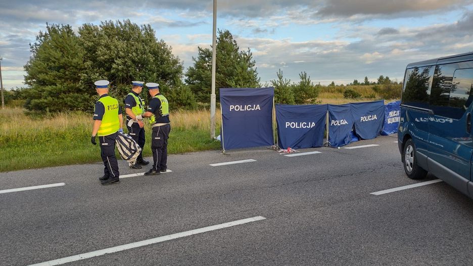 Miejsce wypadku motocyklisty w Suwałkach