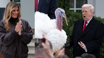 Przerażony Donald Trump i uradowana Melania UŁASKAWILI indyka. Kto się bardziej bał? (ZDJĘCIA)