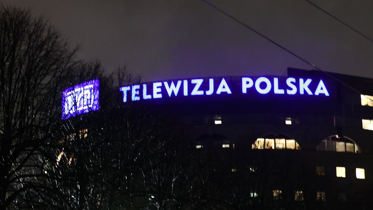 WARSAW, POLAND - DECEMBER 21: A view of the public tv channel TVP headquarters in Warsaw, Poland on December 21, 2023. A day earlier broadcast of the TVP Info news channel has been stopped as the new director board formed by the new government took power. TVP was considered as propaganda channel under the former Law and Justice Party government and setting a new management of the state-owned tv, radio and agency was one of the election postulates of the new ruling Civic Platform party. (Photo by Jakub Porzycki/Anadolu via Getty Images)