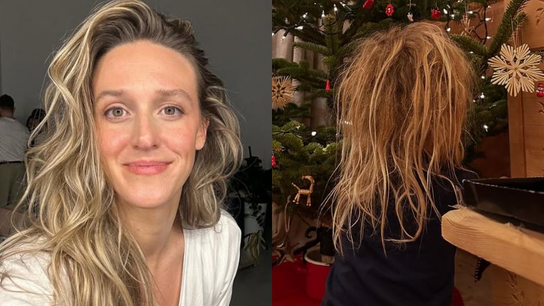 U Żebrowskich świąteczny cud. Aleksandra uczesała córkę