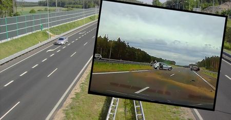 Jest nagranie z wypadku na S7. Zachowanie kobiety było skandaliczne