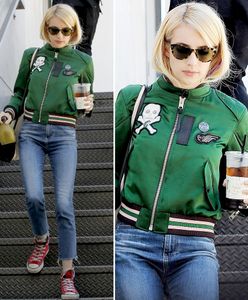 LOOK OF THE DAY: Emma Roberts w bomberce Coach