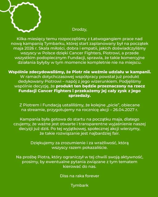 Oświadczenie firmy Tymbark