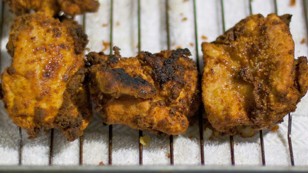 Smażony udziec z kurczaka (samo mięso)