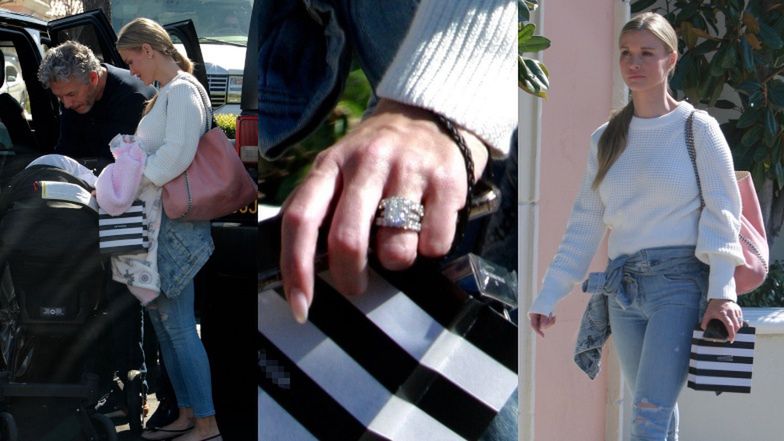 Naturalna Joanna Krupa OŚLEPIA masywnym diamentem na palcu podczas zakupów z Douglasem i malutką Ashą-Leigh (ZDJĘCIA)