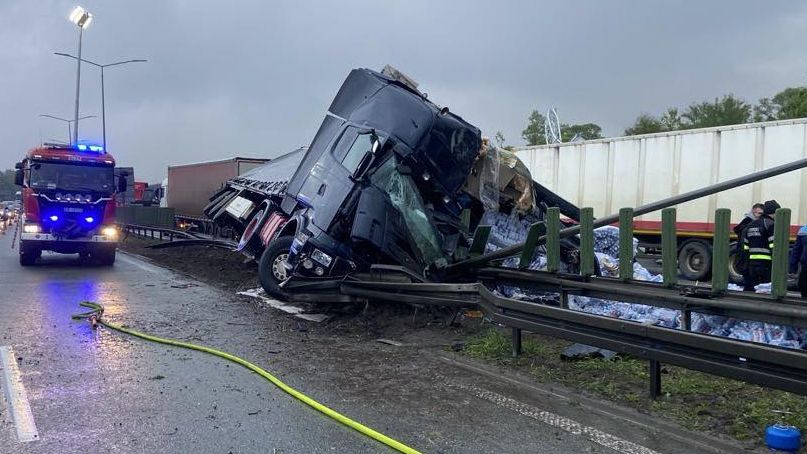 Wypadek na obwodnicy Krakowa