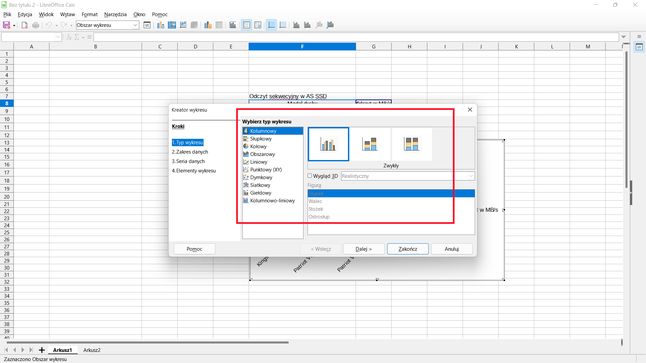 LibreOffice Calc: kreator wykresu