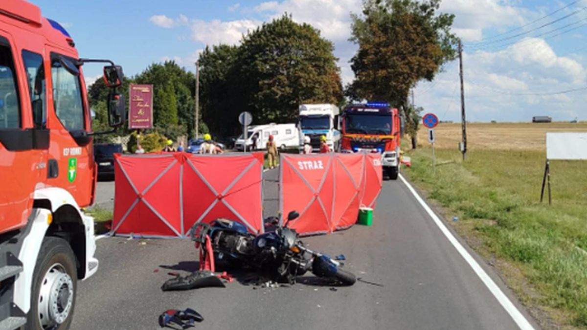 Motocyklista zginął w wypadku.