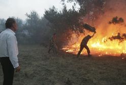 Juszczenko gasił pożar lasu