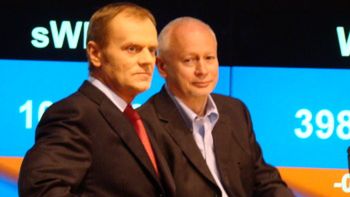 Donald Tuski i Michał Boni na GPW.