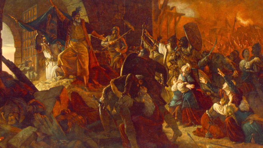 Atak na Szigetvár - obraz Bertalana Székelya