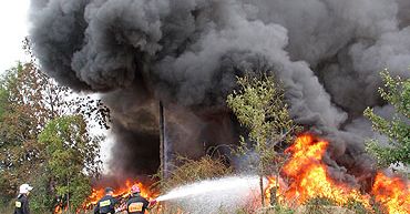 Pożar w składowisku opon