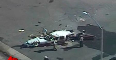 Samolot rozbił się na ulicy w pobliżu Las Vegas
