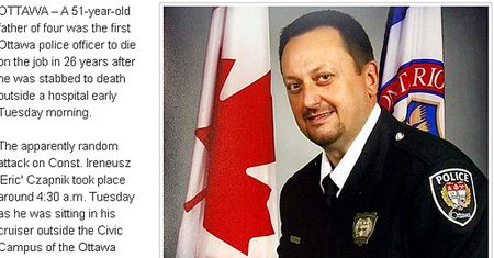 B. policjant zasztyletował polskiego emigranta