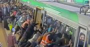 Zaklinowany mężczyzna na stacji. Oto jak mu pomogli!
