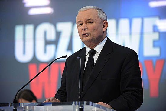 Kaczyński przeprosił PSL - na planszy, przez 14 sekund