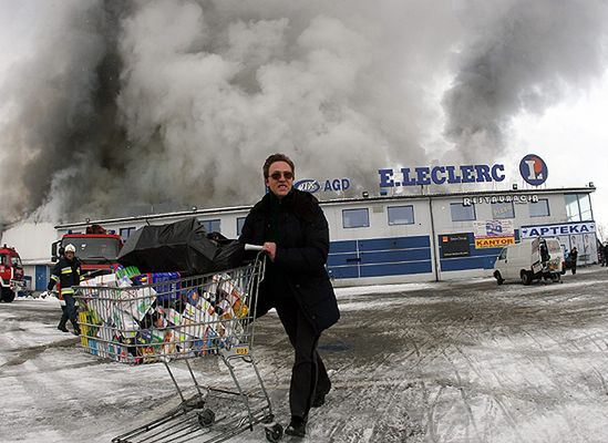 Pożar supermarketu w Nowym Targu