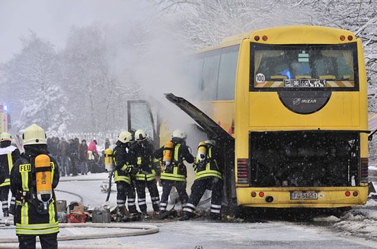 Niemcy: na autostradzie zapalił się polski autokar