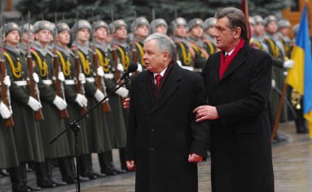 Prezydent Lech Kaczyński u Wiktora Juszczenki