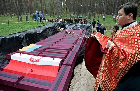 W Bykowni pochowano szczątki Polaków z listy katyńskiej