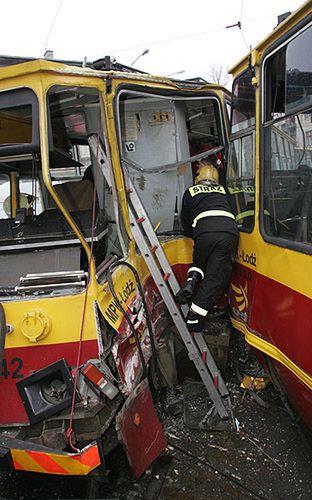 12 osób rannych w zderzeniu tramwajów w Łodzi