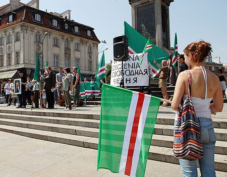 Manifestacja w Warszawie o pokój w Czeczenii