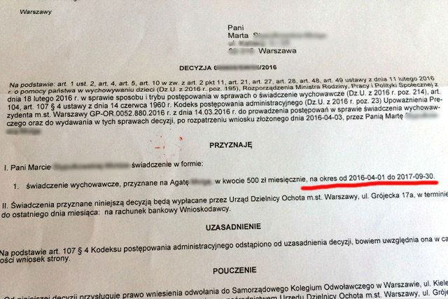 Decyzja w sprawie 500+ 