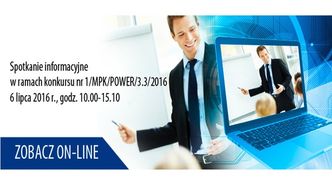 Spotkanie informacyjne w ramach konkursu nr 1/MPK/POWER/3.3/2016