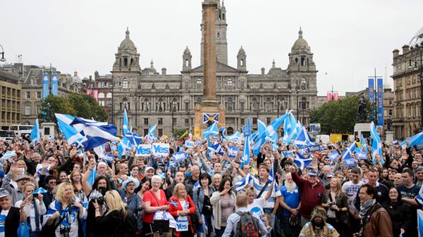 Wiec zwolenników niepodległości w Glasgow