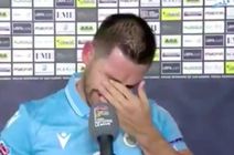 Liga Narodów UEFA: piłkarz rozpłakał się przed kamerą. Całkowicie się rozkleił