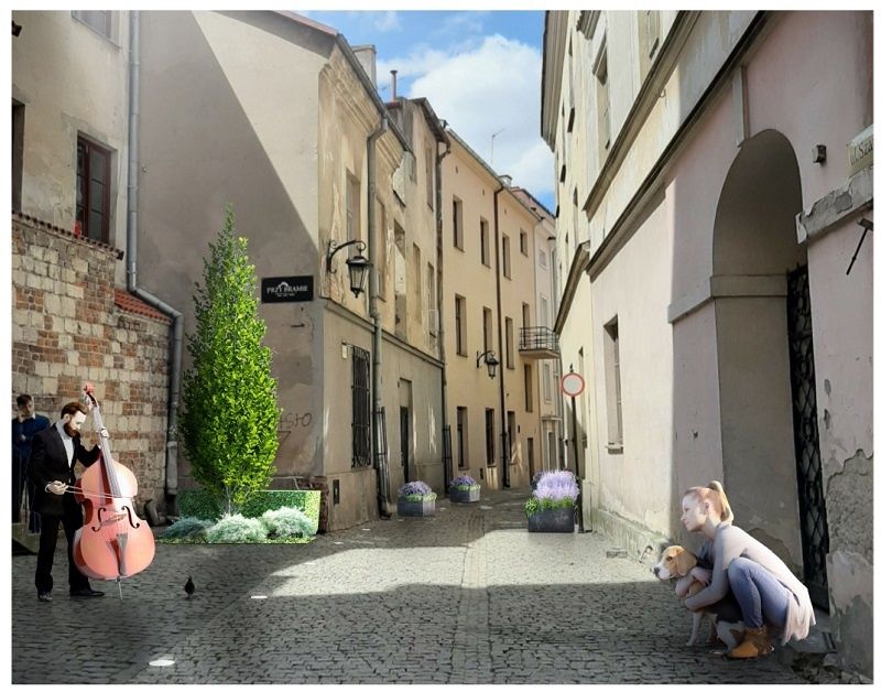 Wizualizacja woonerfu na ul. Szambelańskiej
