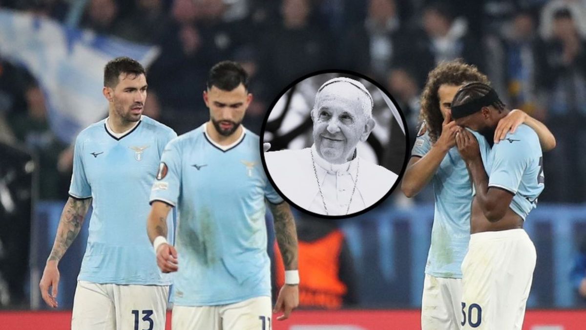 Getty Images / Paolo Bruno/ Lisa Maree Williams / Na zdjęciu: piłkarze Lazio/ w ramce: papież Franciszek