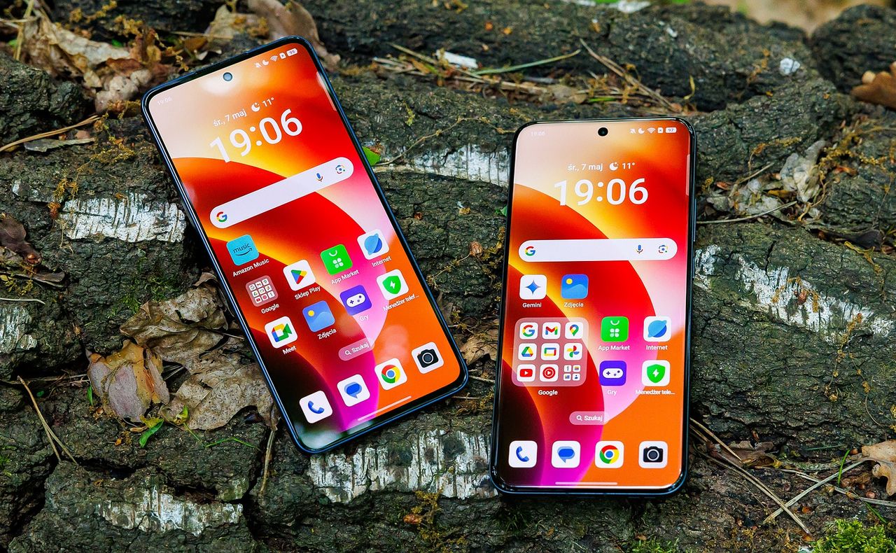 Po lewej OPPO Reno13 FS 5G, po prawej OPPO Reno13 Pro 5G. Na szybko trudno je odróżnić, nawet obraz wygląda podobnie.