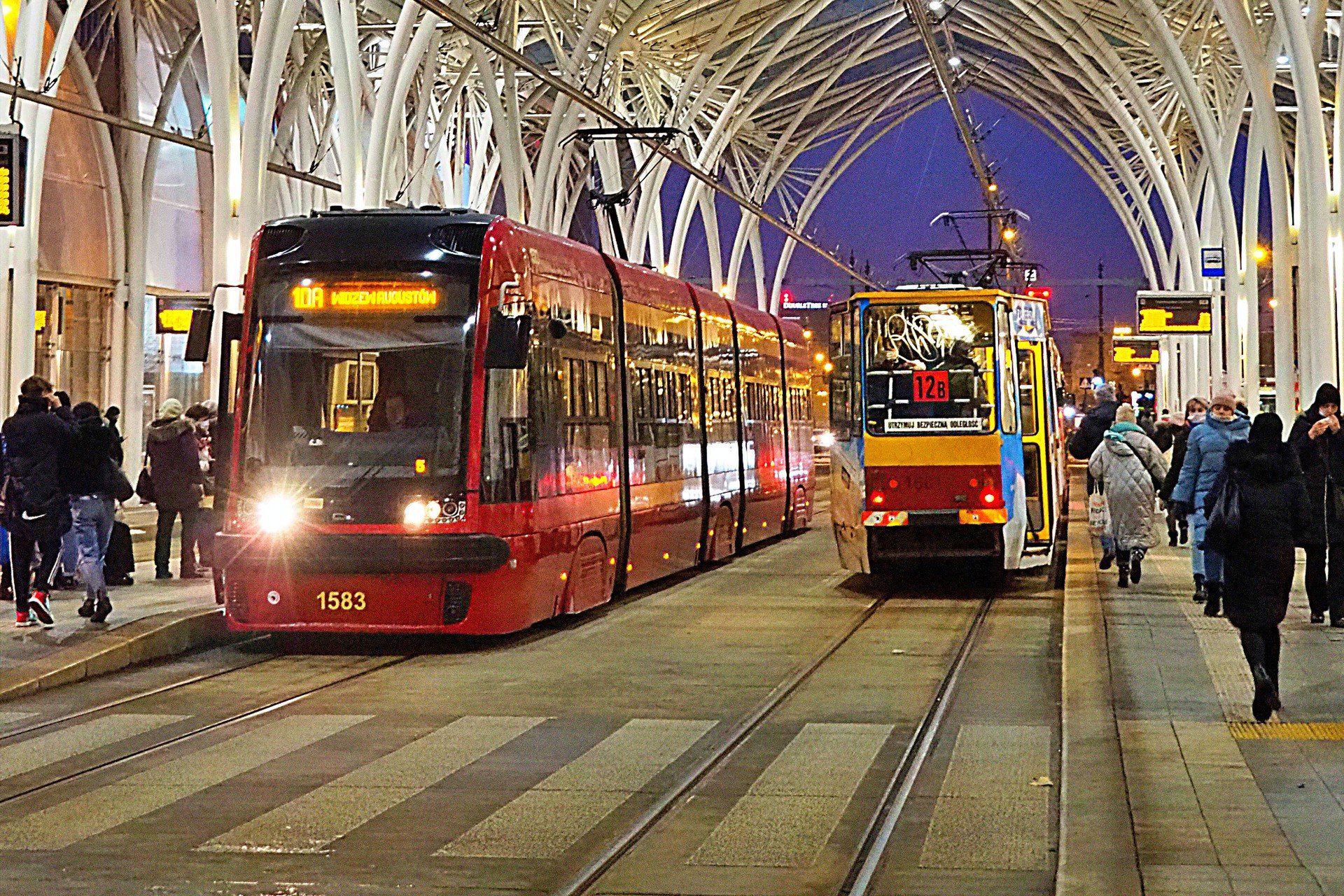 To rzadki moment, kiedy wszystkie tramwaje w Łodzi kursują po swoich właściwych trasach...