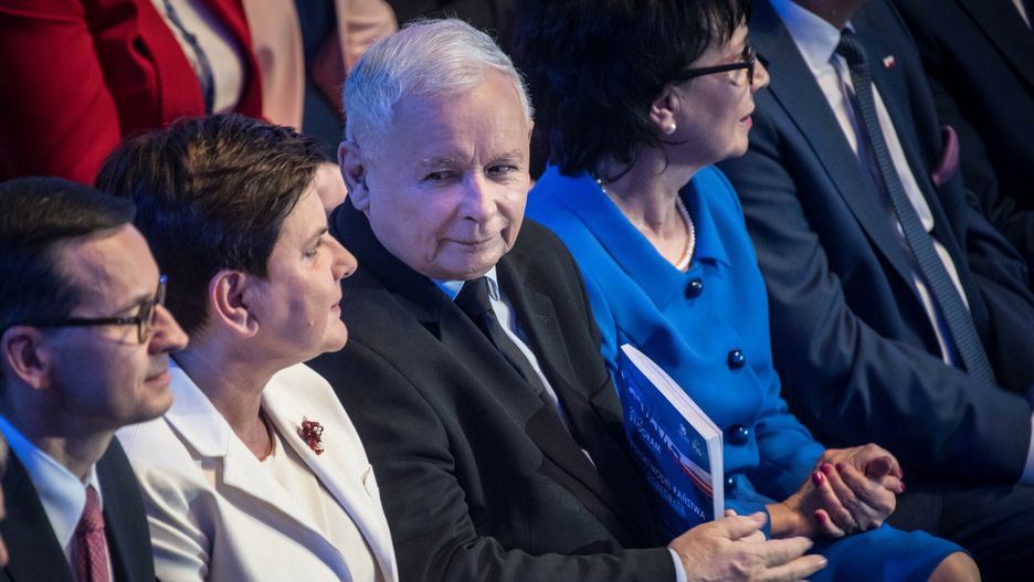 Konwencja programowa PiS w Lublinie
07.09.2019 Lublin Konwencja programowa PiS  fot. Jacek Dominski/REPORTER
n/z: Jaroslaw Kaczynski,Beata Szydlo ,Mateusz Morawiecki
Jacek Dominski/REPORTER