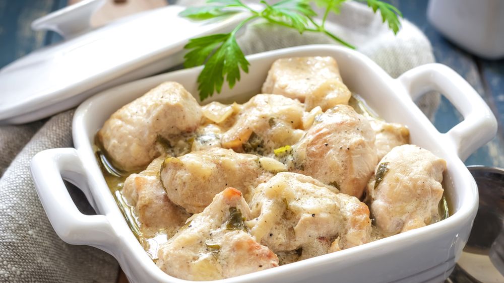 Duszony kurczak (samo mięso)