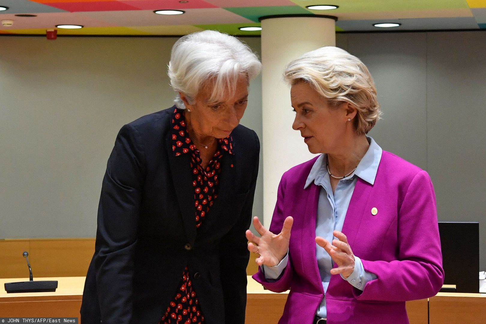 Temporary
European Central Bank (ECB) President Christine Lagarde (L) chats with President of the European Commission Ursula von der Leyen prior to a meeting of the European Council at The European Council Building in Brussels on June 24, 2022. (Photo by JOHN THYS / AFP)
JOHN THYS