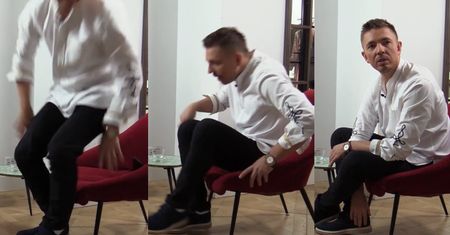 Jemioł PRZERYWA nagranie dla TVN-u. "Widać moją białą skarpetę? To wiocha, kręcimy jeszcze raz!"
