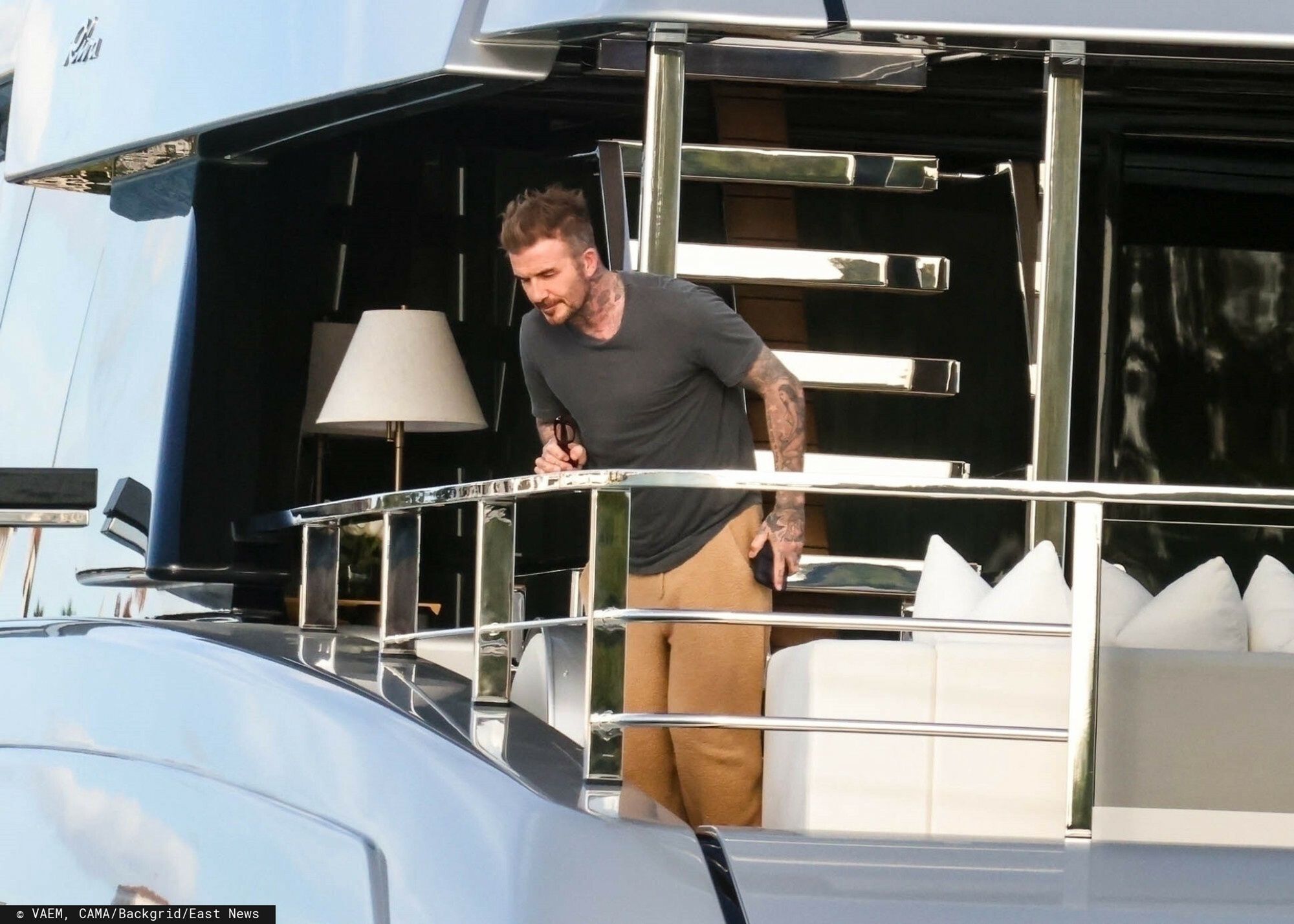 David Beckham na jachcie