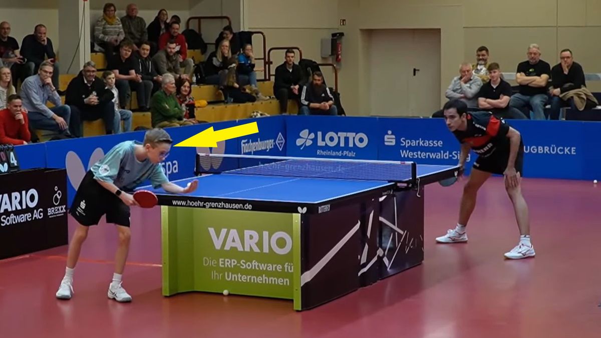 YouTube / Dyn Tischtennis / Na zdjęciu: 11-latek z debiutem w Bundeslidze