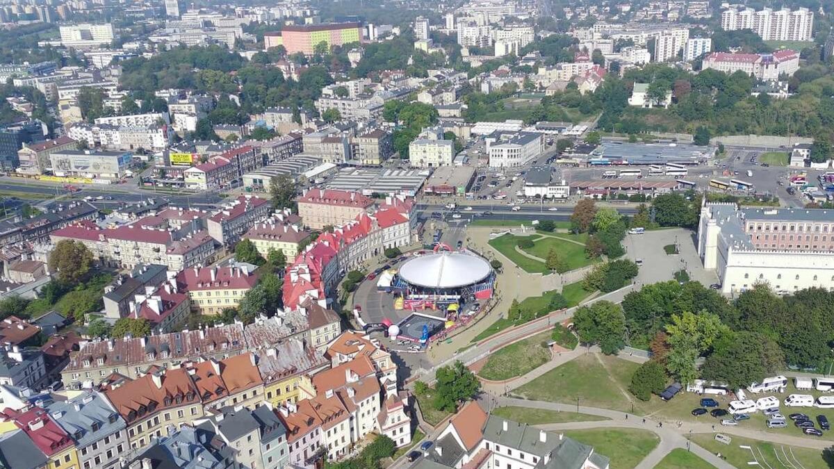 Lublin widziany z kamery drona